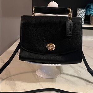 Coach Black Crossbody Bag with Gold Accents